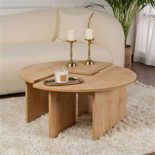 Hanah Home Table Basse Moira - Chêne - Image 3