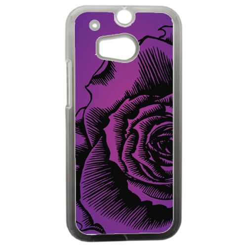 Coque Fleur Fond Fond Mauve Compatible Htc One 2 M8 Transparent