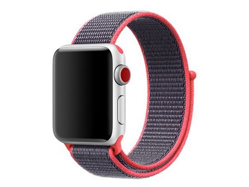 Bracelet Inkasus en nylon bleu/rouge pour Apple Watch 42mm