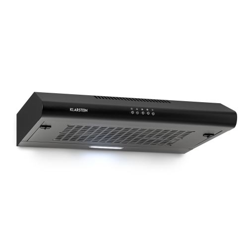 Klarstein Capannina Hotte casquette escamotable 60cm - Eclairage LED - Acier inoxydable - Noir
