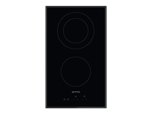 Smeg SE332EB - Vitrocéramique - 2 plaques de cuisson - Niche - largeur : 27 cm - profondeur : 49 cm - noir - avec bord à facettes