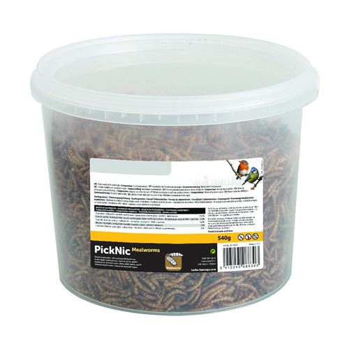 Vers de farine séchés PickNick. seau de 540 gr. pour oiseaux. - Flamingo Pet Products - FL-2010013