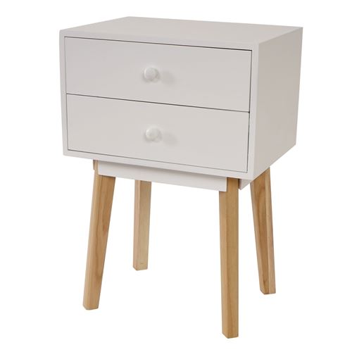 Commode Malmö T271, armoire, table d'appoint, design rétro 59x40x30cm blanc