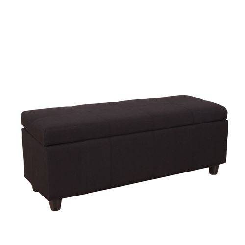 Banc/banquette/coffre de rangement Kriens, 112x45x45cm, tissu, noir