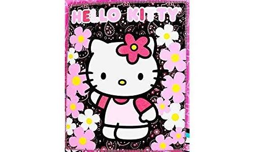 Couverture - Hello Kitty - Black Sunflwers Jeté en polaire 50x60 70331