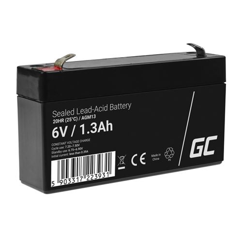 Green Cell AGM Batterie au plomb 6V 1.3Ah