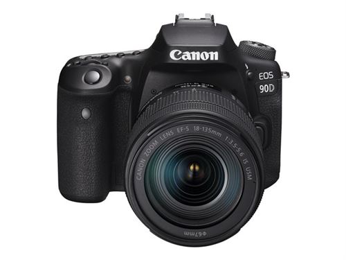 Canon EOS 90D - Appareil photo numérique - Reflex - 32.5 MP - 4K / 30 pi/s - 7.5x zoom optique objectif EF-S 18 - 135 mm IS USM - Wi-Fi, Bluetooth