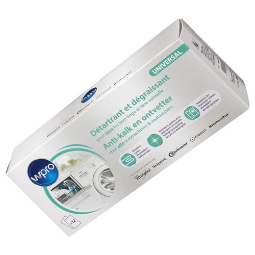 Détartrant /dégraissant 12 sachets Lave-linge 484000008801,C00308429 WPRO - 295004