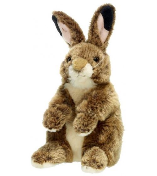 WWF doudou lapin en peluche assis 19 cm marron