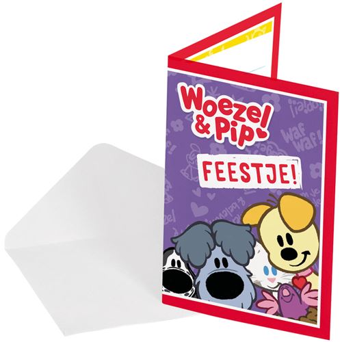 Folat invitations Woezel et Pip junior papier violet 8 pièces
