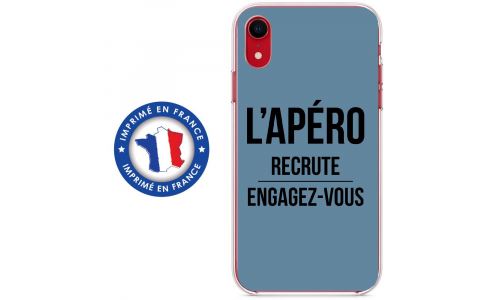 Coque souple pour Apple iPhone XR avec impression Motifs l'apéro recrute bleu