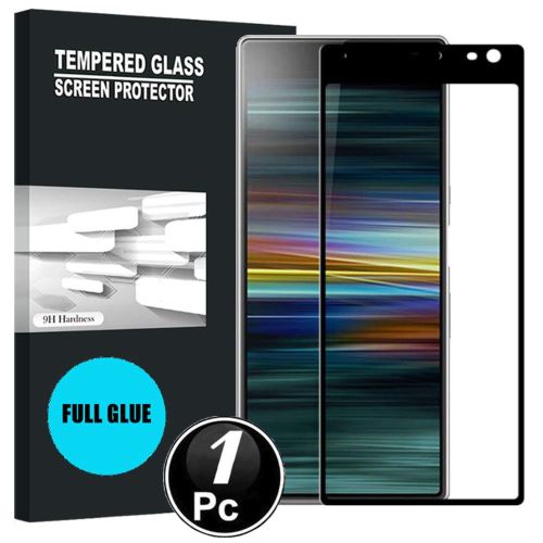 Sony Xperia 10 Plus Vitre protection d'ecran en verre trempé incassable protection integrale Full 3D Tempered Glass FULL GLUE - [X1-Noir]