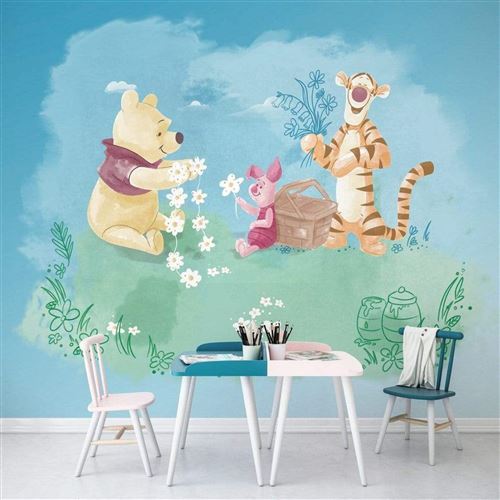 Papier Peint intissé Disney Winnie l'ourson et ses amis pique-nique 300 cm x 280 cm