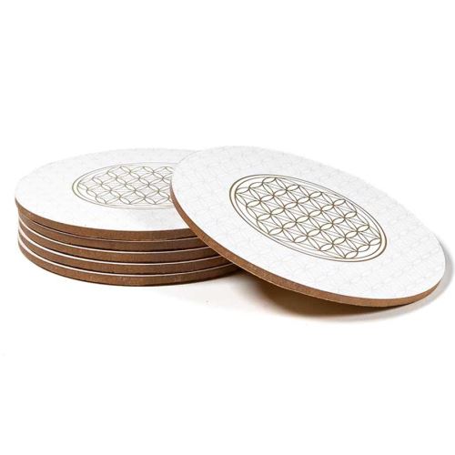 Set de 6 sous-verres ronds - Fleur de Vie
