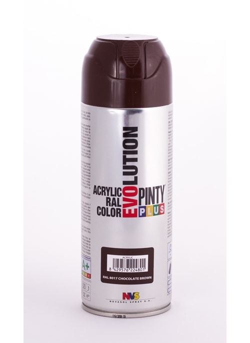 Peinture spray acrylic brillant 400ml brun chocolat ral 8017 - pinty plus