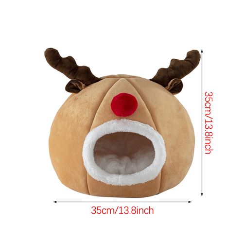 Chenil Forme d'élan Peluche longue Chaud Calmant S -JAUNE
