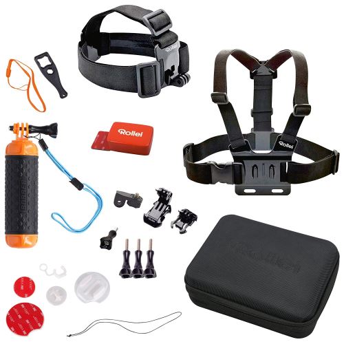 Rollei Actioncam Mount Set Water Sports - Kit d'accessoires de sports nautiques - Pour caméras d'action Rollei et GoPro - 22 pièces