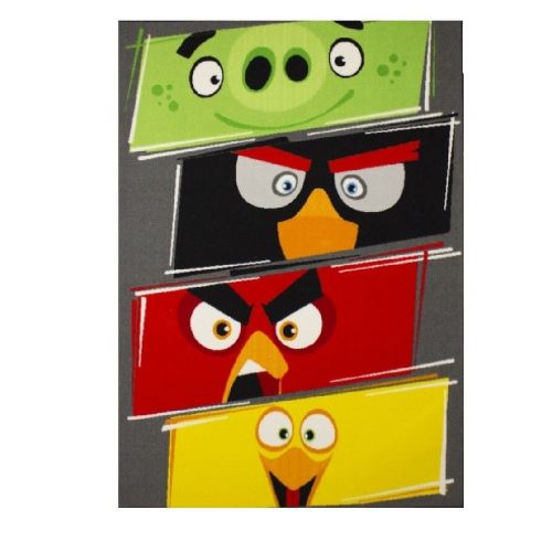 Tapis enfant Angry Birds 133 x 95 cm gris - guizmax