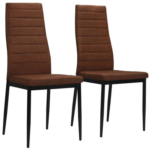 vidaXL Chaise de salle à manger 2 pcs Tissu Marron