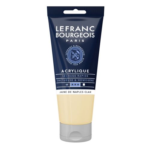 Lefranc Bourgeois - Peinture - peinture acrylique - jaune clair de Naples - opaque - satin - fine - 80 ml