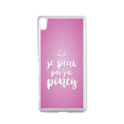 Coque Je Peux Pas Jai Poney Fond Rose Pale Compatible Sony Xperia Xa Transparent