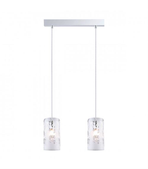 Suspension moderne Sense Chrome en verre et métal