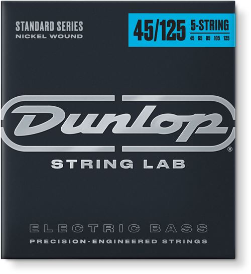Dunlop DBN45125 - Jeu de cordes basse 5 cordes - Nickel 45-125