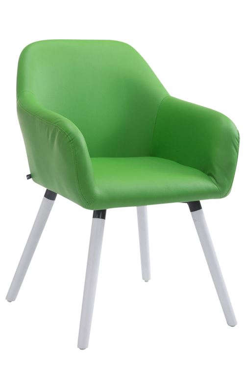 Chaise Visiteur Achat V2 similicuir , Vert/Blanc