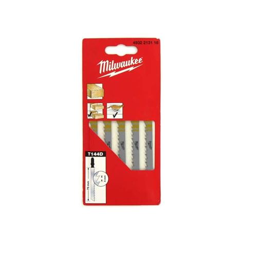 Pack de 5 lames scie sauteuse MILWAUKEE bois 75 mm denture de 4 mm 4932213116
