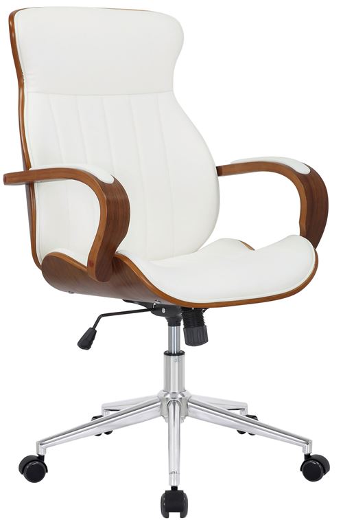 CLP Fauteuil de bureau Melilla en similicuir  Noyer / Blanc