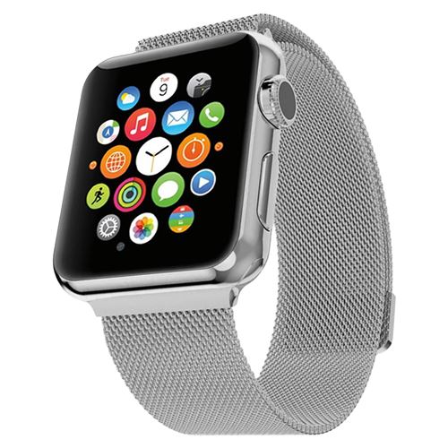 Bracelet Apple Watch 42 et 44 mm en Acier inoxydable - Argenté