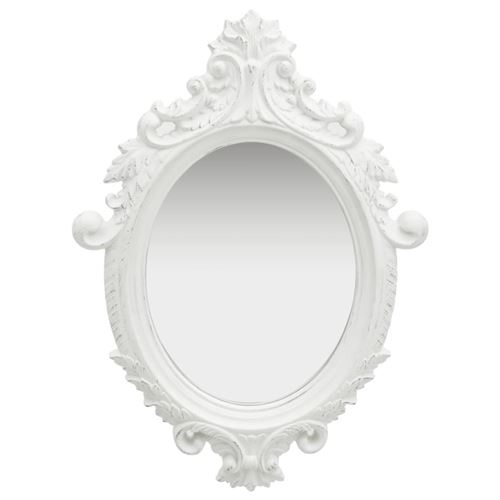 vidaXL Miroir mural style château 56x76 cm Blanc