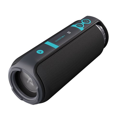 lamax Sounder Basse Égaliseur So'- 1 Enceinte Bluetooth 4.1 Rotation de 360 degrés, S, 24 W de puissance, bouton rotatif et Touch Control Noir Turquoise