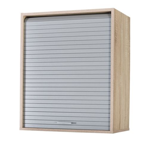 Simmob Marron Meuble Cuisine Chêne Rideau Noir Blanc Ou Alu 3 Niches L 60 H 72 P 35 Cm - Aluminium - L 60 X L 35 X H 72 Cm