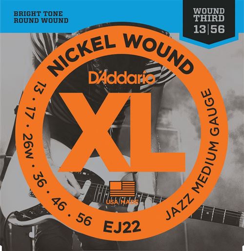 D'Addario EJ22 XL Nickel Wound Jazz Medium 13/56 - Image 2