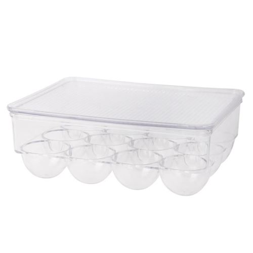 Paris Prix - Boîte De Rangement Frigo 12 Oeufs 22cm Transparent
