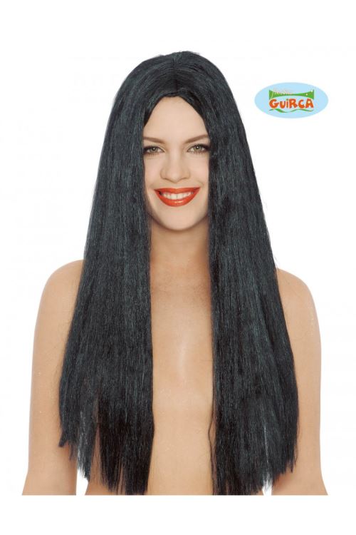 Perruque cheveux longs noire