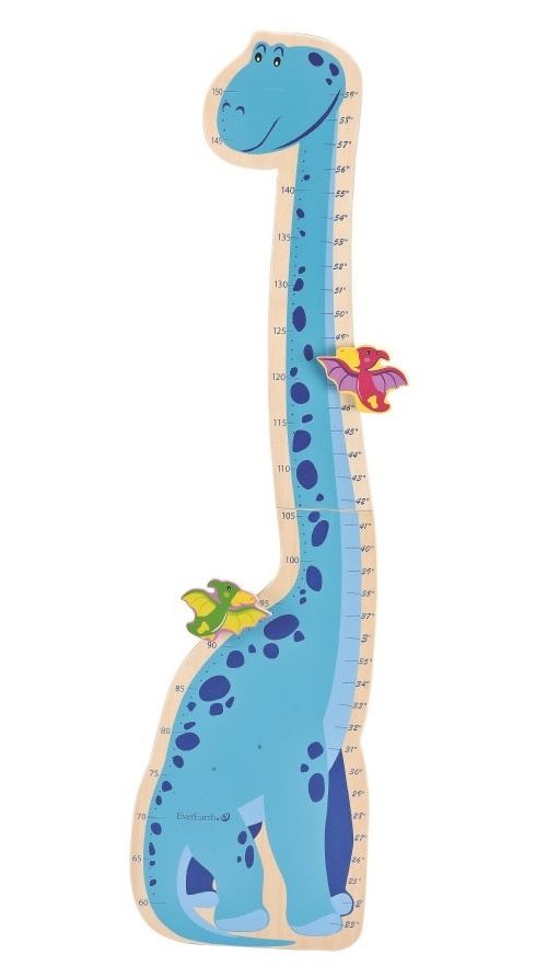 Everearth règle dinosaure bleu 101x27 cm