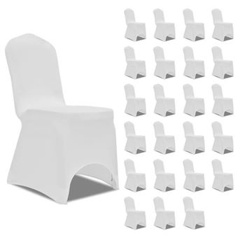 Housses de chaise - vidaXL - Blanc - 24 pcs - Lavable à 40 °C - Élastique et durable - 1