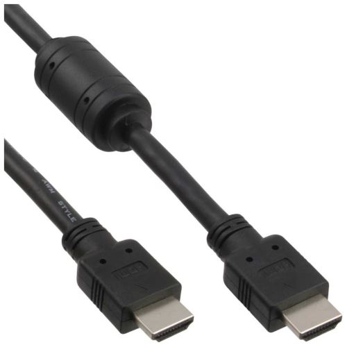 InLine® Câble HDMI, 19 broches mâle/mâle, noir, avec ferrite, 1m