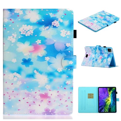 Etui en PU + TPU impression de motifs avec porte-cartes fleurs pour votre Apple iPad Pro 11 pouces (2020)/(2018)