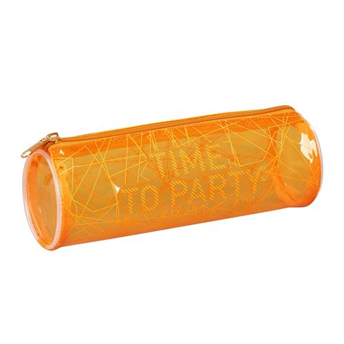 Viquel Trousse scolaire transparente ronde FLUO COLOURS Orange
