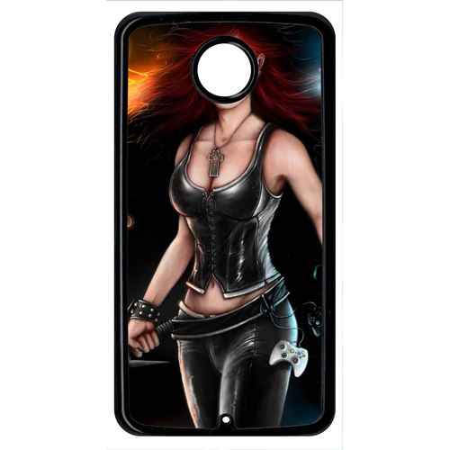 Coque Girl With Sword Compatible Google Nexus 6 Transparent