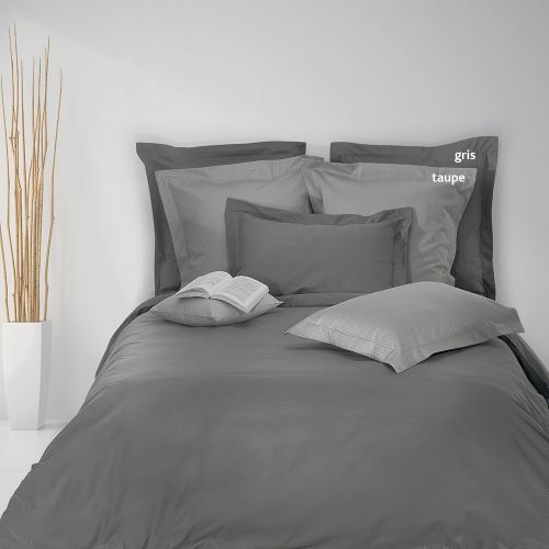 Housse De Couette Chicago Uni Taupe 260x240 Garnier-Thiebaut