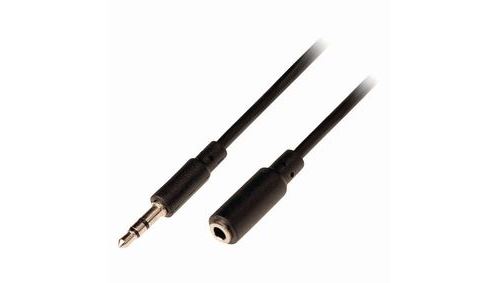 Câble audio stéréo 3,5 mm mâle - 3,5 mm femelle 1,0 m noir nedis