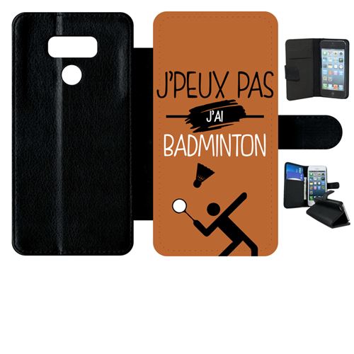 Etui à rabat lg g6 j peux pas j ai badminton 8