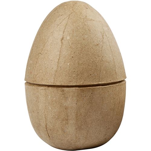 Creotime décoration Oeuf en papier mâché 12 cm marron chacun