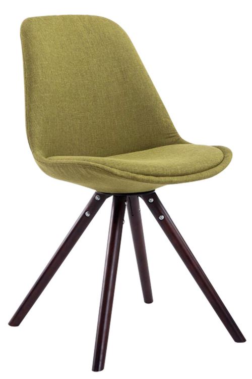 Chaise Toulouse tissu pieds ronds , Vert/Cappuccino