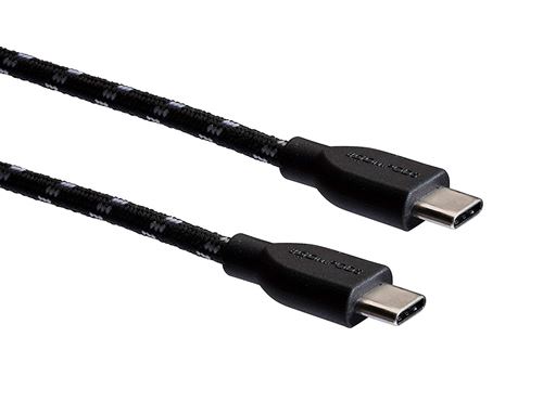 Boompods Retro C-Type Câble Données USB 3,1 C-A Transfert USB-USB-A Longueur 1 M Réversible Charge pour Apple MacBook Smartphones HDD Noir