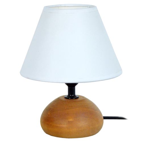 Rachel lampe de chevet acier 16x16x22 cm - abat-jour blanc tosel 62472